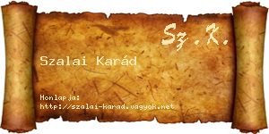 Szalai Karád névjegykártya
